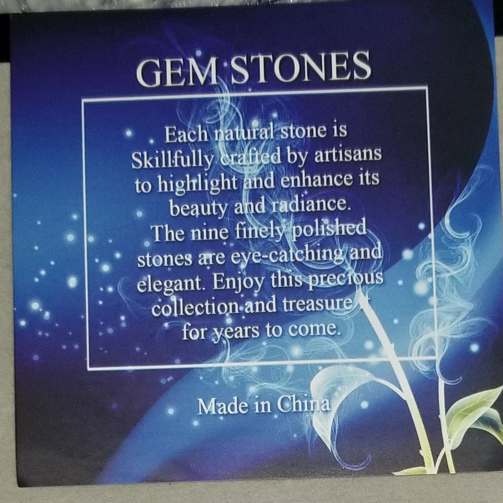 New 9 Gemstones With 24" Chain With Box Set - image 3